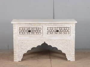 Table console en bois massif de luxe pour salon, couloir et hall d'entrée avec une construction durable et un design contemporain élégant - Product Image 3