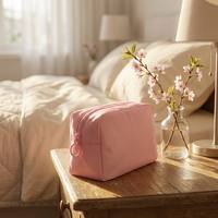 Pochette de rangement portable colorée et imperméable pour femme avec fermeture éclair en résine plastique, sac de maquillage en nylon anti-eau, essentiels de voyage
