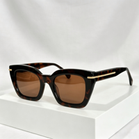Lunettes de soleil carrées épaisses rétro unisexes, style vintage, dorées, anti-reflet, protection UV400, OEM ODM