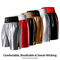 Shorts de boxe professionnels en polyester, shorts d'entraînement Muay Thai Sanda, shorts de combat à taille élastique pour la compétition et l'entraînement en salle de sport