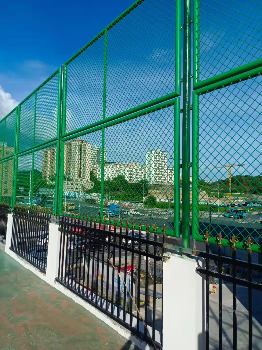 Decorative Protection Metal Chain Link Fence Easily Assembled