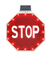 Señal de Cruce Peatonal LED con Energía Solar de 24 Pulgadas, Señal de Advertencia Intermitente Reflectante, Señal de Seguridad Vial de Aluminio Resistente