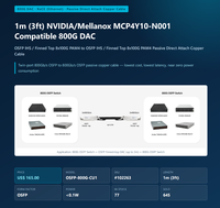 Kabel DAC 800G OSFP Tembaga Pasif Twinax Direct Attach 800Gbps Transmisi Data Kecepatan Tinggi