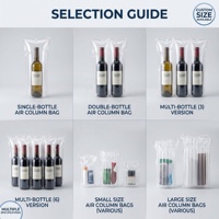Sac gonflable à colonnes d'air antichoc pour bouteille de vin rouge, protection antichoc réutilisable pour emballage