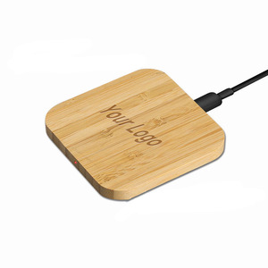 Chargeur sans fil pour téléphone à <span class=keywords><strong>induction</strong></span> rapide 15W en bambou écologique, <span class=keywords><strong>mini</strong></span>, fin, portable, avec logo personnalisé, port Type-C, OTP/OVP - Product Image 1