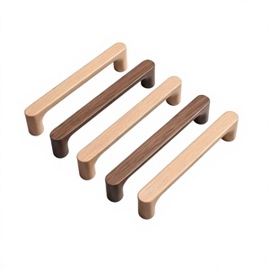 Juego de tiradores y pomos de madera hechos a mano, diseño moderno redondo, ligeros, para decoración de gabinetes de cocina, entrada, interior/exterior - Product Image 2