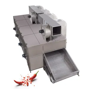 Large Capacity Continuous Industrial Chili Pepper Fresh Ginger Food Dehydrator Mesh Belt Dryer Machine