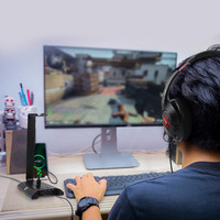 Support d'écouteurs de bureau EKSA W1, support d'écouteurs de jeu Surround 7.1 avec lumière LED rvb pour accessoires de bureau PC Gamer, offre spéciale