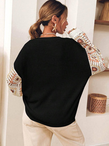 <span class=keywords><strong>Pull</strong></span> en tricot ajouré noir pour femme, motif carré <span class=keywords><strong>Granny</strong></span> multicolore au <span class=keywords><strong>crochet</strong></span>, manches longues, style bohème vintage, léger et oversize - Product Image 6