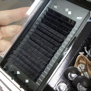 Bandeja de Extensiones de Pestañas de Seda de Cachemira Individuales, Color Negro Mate, Volumen, Marca Privada, Hechas a Mano en Vietnam, Curvatura CC, Naturales y Largas - Product Image 3