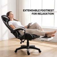 Chaise de jeu ergonomique en cuir AOR avec base à bascule, accoudoirs réglables, dossier haut, soutien lombaire, inclinable pour bureau et chambre industrielle