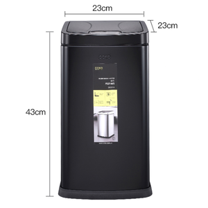 12L Black Matt Sensor Trash Can Stainless Steel Automatic Dustbin Sensored Dustbin