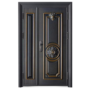 Porte d'entrée avant en aluminium à rupture thermique Portes d'entrée principales en aluminium moulé en métal collé avec motif pour la maison - Product Image 6