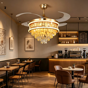 Crystal <b>Ceiling</b> <b>Fan</b> Light Fixture Fandelier with <b>Remote</b> 6 Speed Reversible Motor Indoor Decorative Lighting for Home Hotel - Product Image 4