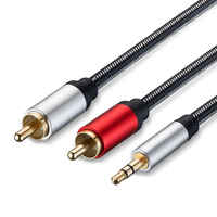 Câble répartiteur en Y TRS 3,5 mm vers double RCA, 1 entrée 2 sorties, adaptateur convertisseur de signal audio jack casque vers 2 RCA