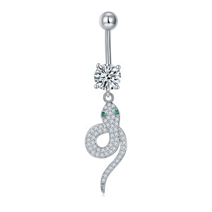 Nuovo arrivo fashion body jewelry belly bar snake ciondola l'anello dell'<span class=keywords><strong>ombelico</strong></span> <span class=keywords><strong>piercing</strong></span> all'<span class=keywords><strong>ombelico</strong></span> con diamanti per le donne - Product Image 1