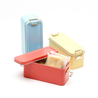 Boîte rectangulaire en fer blanc avec boucle, couleur unie, pour emballage de gâteau d'ananas, qualité alimentaire, boîte de rangement en fer violet