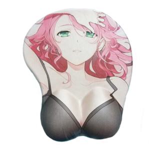 Vente en gros BAS quantité minimale de commande Anime Sexy 3D Confortable Repose-main Tapis de souris Impression personnalisée Gel de silicone Tapis de souris Seins Cheveux rouges - Product Image 2