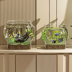 Haushalts-Aquarium mit Sockel, Rundbauchig, Transparentes, Hochauflösendes Acrylmaterial - Product Image 2