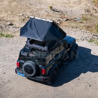 Tente de toit triangulaire en aluminium - Tente de toit rigide en aluminium pour SUV, camping, véhicule, tente montée sur véhicule, overlanding en plein air