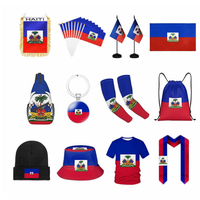 Casquette de baseball d'Haïti avec drapeau, vente en gros d'usine chinoise, en polyester, logo imprimé intégral, drapeau haïtien, vêtements, maillot, bandana