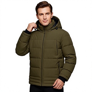 Men's Hooded <b>Winter</b> Puffer Jacket Windproof <b>Waterproof</b> Polyester Down Alternative Casual Outdoor <b>Coat</b> - Product Image 2