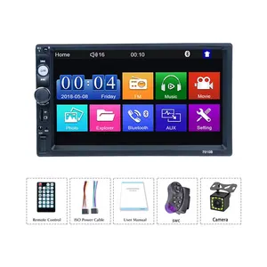 Universal 2 Din 7 Inch Touch Screen Stereo Auto Radio Multimedia Player Rearview Mirror Link/FM/TF/MP5 Car Audio
