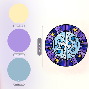 Customizable Stained Glass Art Divination Style Starry Sky Patterns Glass <b>Coaster</b> 10cm 4mm Thick <b>Heat</b> Resistant Hot Drink Mat - Product Image 4