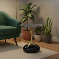 Table basse ronde noire moderne personnalisée pour la maison, l'appartement, le bureau, le salon, la chambre, la cuisine