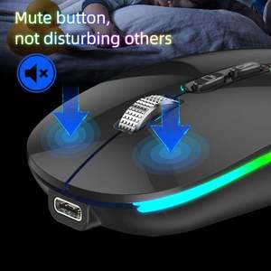 Ratón inalámbrico RGB personalizado para portátiles <span class=keywords><strong>Apple</strong></span>, ratón vertical delgado y ergonómico recargable por USB, para tecnología Bluetooth - Product Image 4