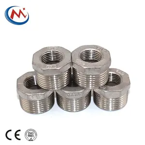 Hose Nipple Pipe Fittings Dimensions Ss304 316 Tee Joints Hexagonal Bushing Nipple Stainless Steel Pipe Fittings