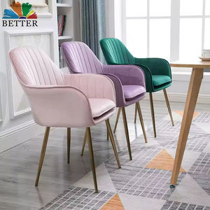 Sillas de Comedor Modernas de Terciopelo Baratas al por Mayor, Sillón Nórdico con Cojín, Asientos de Lujo y Confort para Comedor, Hogar y Restaurante - Product Image 3
