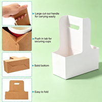 Lot de quatre boîtes à fentes en matériaux recyclés pour bouquets de fleurs, porte-gobelets pliables pour café à emporter, support pour quatre tasses