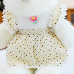 Petit lapin blanc <span class=keywords><strong>en</strong></span> peluche coloré robe florale bandeau confort sommeil jouet pour filles <span class=keywords><strong>en</strong></span> peluche - Product Image 4