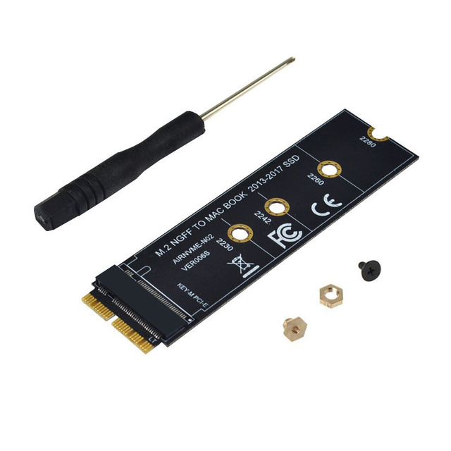 Cantell M Key M.2 PCIe SSD Adapter Card for MACBOOK Air 2013 2014 2015 2017 A1465 A1466 Pro A1398 A1502 A1419 2230-2280 SSD