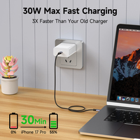 Bloc chargeur USB-C 30W à charge rapide, remplacement pour Google Pixel 8 7 6 5 8 7a 6a 5a Galaxy S25/S24/S23, adaptateur secteur PD