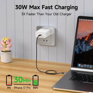 Bloc <span class=keywords><strong>chargeur</strong></span> USB-C 30W à charge rapide, remplacement <span class=keywords><strong>pour</strong></span> <span class=keywords><strong>Google</strong></span> <span class=keywords><strong>Pixel</strong></span> 8 7 6 5 8 7a <span class=keywords><strong>6a</strong></span> 5a Galaxy S25/S24/S23, adaptateur secteur PD - Product Image 5