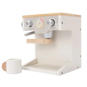WOODDYTOYS kahve makinesi Espresso oyun seti ahşap Premium Play mutfak seti oyuncak aksesuarları ile Pastel renk