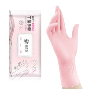 Durable pink 12-inch nitrile gloves, food-grade thickened nitrile gloves for housework, washing dishes, and cleaning. - Product Image 2