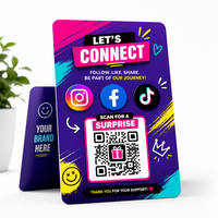 Carte de remerciement personnalisée moderne pour hôtel, en papier gaufré, avec code QR à scanner pour le marketing sur les réseaux sociaux, pour gagner un coupon et les instructions de retour