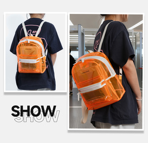 2026 NEW Large Tan Color Clear PVC Transparent School Bag <strong>Security</strong> <strong>Backpack</strong> for Students - Product Image 4