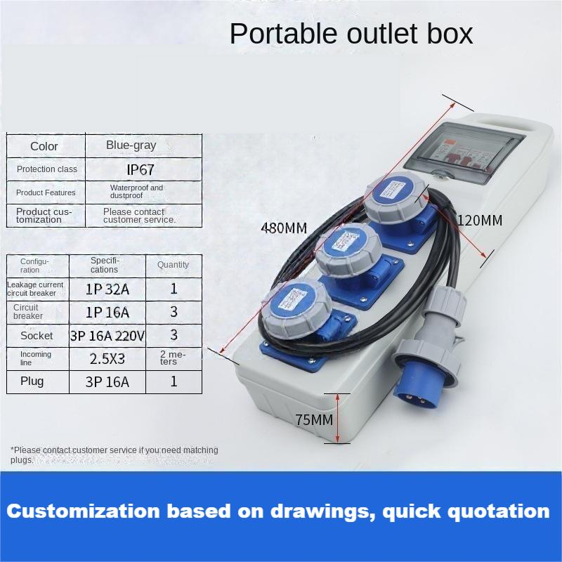 32A RCD/MCB Protection 3x110V Industrial Socket