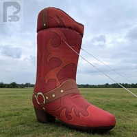 Botte de cowboy gonflable personnalisée avec imprimé western, grand accessoire gonflable à thème pour événement de rodéo et exposition sur le thème western
