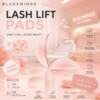 BLACKWINGS Rainbow Design L Curl Lash Lift Pads 2 Pasang 2 Ukuran Silikon Dapat Digunakan Kembali Portabel Dapat Dicuci Alat Kecantikan Pengangkat Bulu Mata