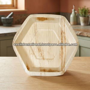 25 cm Eco-Friendly <b>Disposable</b> Palm Leaf Hexagon <b>Plate</b> for Certified - Product Image 2
