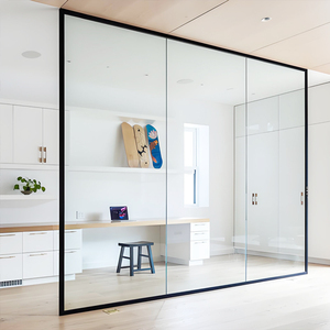 Système de cloison de bureau en verre sans cadre moderne avec cadre en verre de 12 mm d'épaisseur, isolation acoustique, installation facile, montage au sol - Product Image 4