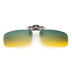 Clip-On Sunglasses Lenses Resin UV400 Metal <b>Frame</b> For Night Driving Day Use Square Toad Style - Product Image 3