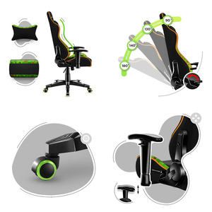Muestra gratis de respaldo alto de cuero personalizado negro verde <span class=keywords><strong>Silla</strong></span> de juego para 15 años adolescente estudiar relajante oficina en casa <span class=keywords><strong>Gamer</strong></span> <span class=keywords><strong>silla</strong></span> - Product Image 4