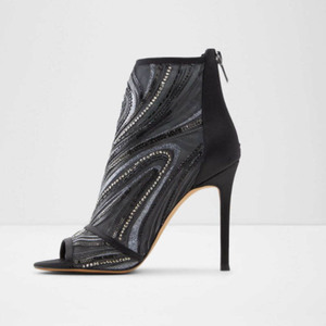 Sandálias femininas <span class=keywords><strong>peep</strong></span> <span class=keywords><strong>toe</strong></span>, sapatos de tecido com zíper traseiro, sandálias de salto alto sensual stiletto - Product Image 3