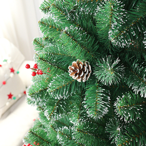 SHUANGYUAN كامل PVC شجرة عيد الميلاد الثلجية عالية الجودة مع التوت الأحمر ومخاريط الصنوبر Arbol De Navidad Weihnachtsbau - Product Image 3